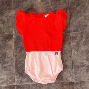 Red and Pink Baby One Piece Romper
